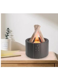 اشتري Bonfire Humidifier 250ML with Remote Control, Silent Flame Diffuser Aromatherapy Scented Oil Diffusers Timing With Bonfire Shape Warm Light And 7 Colorful Lights في الامارات