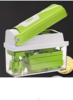 اشتري Vegetable Chopper Multi-Functional 5-Piece Set Health Safety Hand Guard Onion Kitchen Gadgets Non-Slip Durable Easy Clean Multi Function Vegetable Cutter for Dicing Slicing في مصر