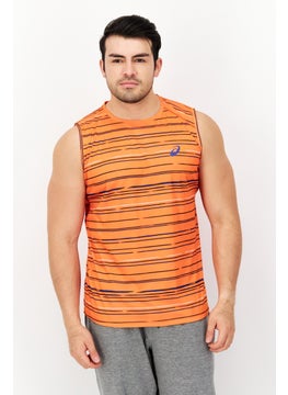 Buy Men Sportswear Fit Sleeveless Running Vest, Orang Combo in UAE