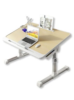 Buy Laptop Desk for Bed, Adjustable Laptop Bed Tray Table, Portable Lap Desks with USB Cooling Fan and Foldable Legs, Computer Tray Laptop Stand for Sofa Couch Floor (khaki) in UAE