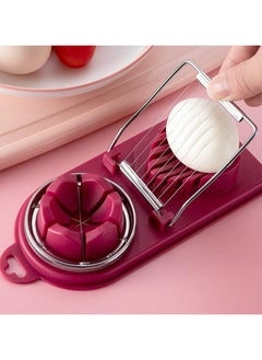 Buy Egg Slicer, Egg Cutter for Hard Boiled Eggs Heavy Duty for Strawberry, Kitchen Accessories Multifunctional Egg Cutter Professional 2 In 1 Food Grade Household Stainless Steel Wires (Rose Red) in UAE