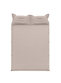 Buy Double Sleeping Mat, 5cm Thick Adult 2 Person Camping Bed with Pillow and Air Pump, Suitable for Camping, Picnic, Sleeping and Traveling 192*132 cm (Beige) in Saudi Arabia