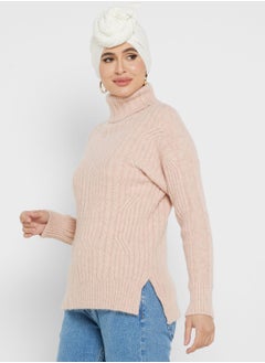 Buy High Neck Cableknit Sweater in UAE