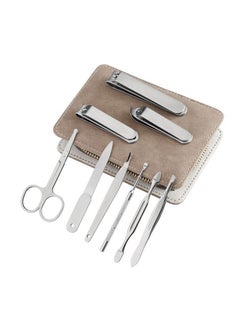 Buy 9 Pieces Nail Clipper Set Brown in UAE
