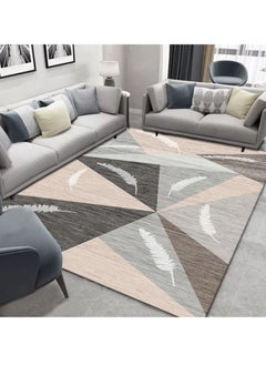 اشتري Non Slip Modern Large Area Rug Floor Carpet Made With High Quality Crystal Velvet With Light Luxury Material For Indoor Living Room Dining Room Bedroom With Beautiful Print (Size 140×200CM) في الامارات