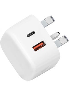 Buy Original USB C Plug 20W USB Plug 18W UK Compatible with Ios & Android power adapter USB-C Fast Charger wall type c socket Dual Port USBC in UAE