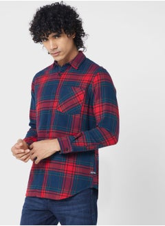 اشتري Flap Pockets Regular Fit Checked Shirt في الامارات