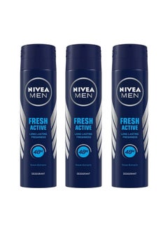 Buy Fresh Active Deodorant Spray 150ml Pack of 3 in UAE