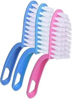 Buy Multipurpose Plastic Fish and Vegetable Cleaning Brush Set, 3 Pieces, Multi Color in Egypt