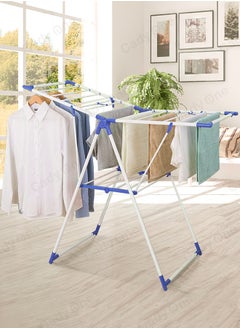 Buy Laundry rack and clothes drying rack white and blue in Saudi Arabia