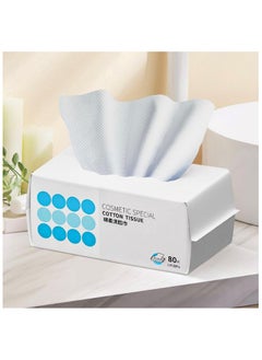 Buy Disposable Face Towel, for Washing Soft Cotton Dry Wipes, Facial Cloths Towelettes for Washing and Drying, Facial Tissue for Cleansing, Skincare and Makeup Remover (80 Count) in Saudi Arabia