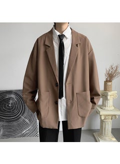 اشتري Mens Retro Casual Blazer Spring Autumn Khaki high-end في السعودية