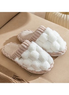 اشتري Winter Home Cotton Slippers Indoor Antiskid Warm Plush Bedroom Slippers في السعودية