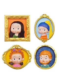 Buy 4Pcs Cute Fridge Magnet 3D Painting Decorative Magnets for Fridge Glass Magnets for Refrigerator Locker Accessories Whiteboard Magnets for Office House Office Kitchen Dishwasher Locker in Saudi Arabia