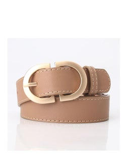 Buy Ladies With A Jacket Simple Waist PU Leather Belt 105cm Brown in UAE