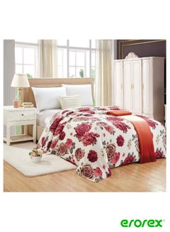 Buy Soft Flannel Floral Blanket Single Size 150X200 Cm in Saudi Arabia