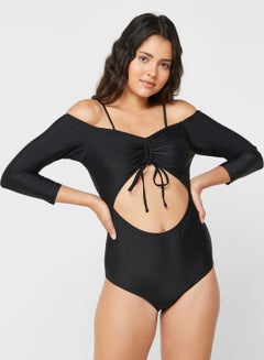 Buy Cutout Cold Shoulder One Piece Swimsuit in Saudi Arabia