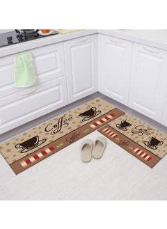 اشتري 2 PCS Set Large Kitchen Mats Non Slip Area Rugs For Kitchen Floor With Beautiful Design (50×80CM And 50×160CM) في الامارات