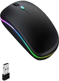 Buy GeekerChip LED Wireless Mouse,Rechargeable Silent 2.4G Wireless Computer Mouse with USB Receiver,Untra Thin RGB Backlit Cordless Mice for Laptop,Tablet in Egypt