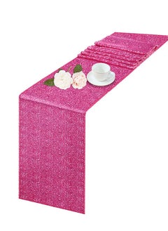 Buy Sequin Table Runner, 3 Pack Satin Table Runner, 12" x 72"Sequin Table Cloth, Rectangle Tables Sparkle Table Covers, for Birthday, Wedding, Banquet, Holiday Party Decorations Baby Shower (Hot Pink) in Saudi Arabia