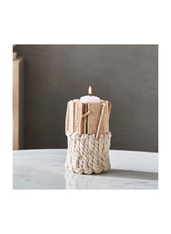 اشتري Lumber Natural Wooden Candleholder 10 x 15 x 10 cm في الامارات