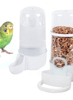 اشتري 2 Pack Automatic Bird Feeder and Water Dispenser, Mess-Free Parrot Feeder and Waterer for Bird Cages. Convenient Water Bottle Drinker and Food Seed Dispenser(415ml). في الامارات