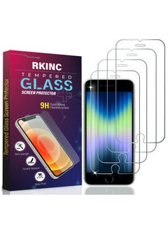 Buy Screen Protector [4-Pack] for iPhone SE 3 2022 / 2 2020, iPhone 7 / iPhone 8, RKINC Tempered Glass Film Screen Protector, 0.33mm [Anti-Scratch][Anti-Shatter][Bubble-Free] in UAE