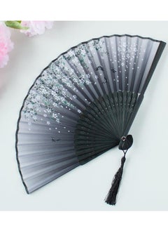 Buy Folding Hand Held Fan, Elegant Japanese Style Painted Waves Retro Bamboo Folding Fan Home Office Decoration, Handmade Landscape Silk Folding Fan Kanagawa Fan for Women Girls Dance Performance in UAE