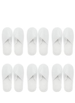 اشتري Disposable Closed Toe Slippers, Portable Travel Slippers, Non-Slip Unisex Eco-Friendly Indoor Slippers for Spa, Hotel, Guests, Home, Travel, 6 Pairs White Disposable Slippers for Women Men في السعودية