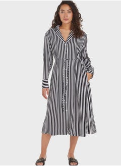 Buy Front Button Tie Detail Dress in UAE