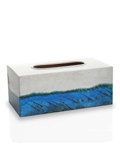 Buy Ceylon Tissue Box White/Blue in UAE