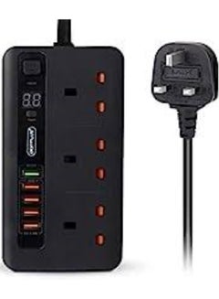 Buy Smart Timer Power Strip with 3 AC Outlets and 5 USB Ports Black in Saudi Arabia