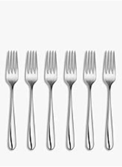 اشتري VIP 6 Piece Stainless Steel Dinner Forks Set with Zig Zag Design, 20 Cm, Big Forks, Steel Forks, Set of 6, Silver (Forks Set) في مصر