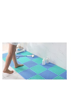 Buy 12PCS Bath Mat Non Slip Shower Mat Bathroom Mats Bathroom Rugs Interlocking Soft Floor Mats DIY Floor Mat with Drain Holes for Home Kitchen Bathroom Shower Pool Balcony (Ordinary 6pcs Blue+6pcs Green) in Saudi Arabia