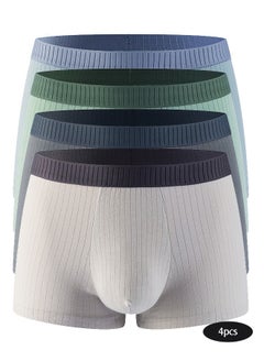 اشتري 4 Pack Men's Antibacterial Boxer Briefs 4 color Breathable pure cotton MenS Panties Soft Stretchy Boxer Shorts Underpants في الامارات