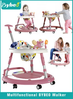 Buy 5 In 1 Baby Walker with Parent Push Handle, Infant Push Walker, Study Table and Adjustable Babies Jumper Bouncer, Adjustable Height and Removable Dinner Plate for Infants Boys Girls 6 to 18 Months in Saudi Arabia