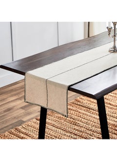 اشتري Natural Black Stitch Table Runner 120 x 40 cm في الامارات