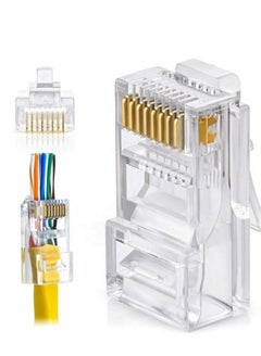 Buy DKURVE RJ45 EZ CAT6 Connector  End Pass Through Ethernet 8P8C Modular Plug 100 Pack  Bonus Wire Stripper in UAE