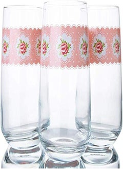 Buy LAV Flower Pattern Hi Ball Glass / 3 Pcs /480ml /Elegant design, Trusted Brand, attractive shape of smoothies, Juices, Cocktails/High Quality Materials in Egypt