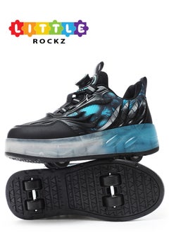 اشتري Double Wheel LED Flash Light Fashion Shiny Sneaker Skate Heelys Shoes With Lightning Sole في الامارات