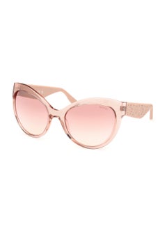 Buy Women's Mirrored Butterfly Shape Plastic Sunglasses GU0013057U61 - Lens Size: 61 Mm - Shiny Beige in Saudi Arabia