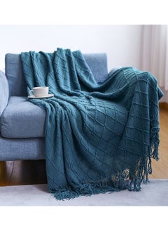 Buy Tassel Design Knitted Soft Warm Sofa Blanket For Nap 127x175cm in Saudi Arabia