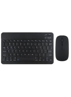 Buy Universal Portable Rechargeable Mini Wireless Keyboard And Mouse Combo For Tablet Mobile Phones iPhone IOS Android And Windows Phones Black in UAE