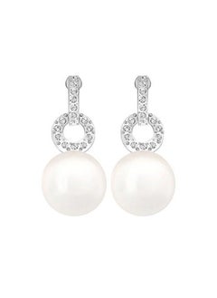 Buy Duplex Crystal And Pearl Pendant Earrings in Saudi Arabia