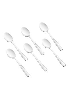 Buy 6 Pieces Stainless Steel Dinner Spoons Silver in Saudi Arabia