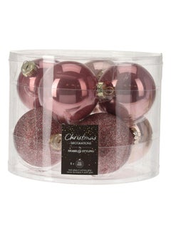 Buy 7-cm Christmas Balls, Pink - Set of 8 in UAE