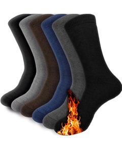 Buy 6 Pairs Men's Thermal Socks, Men's Winter Socks, Men's Thick Socks, Men's Thermal Socks Winter Cotton Warm in Saudi Arabia