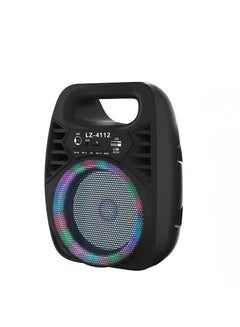 Buy BDT AN-4112 - Wireless Bluetooth speaker - Mic input - Equipped with brilliant lighting - Equipped with a USB port, - Memory card and AUX, FM radio, deep bass, high quality sound - Black in Egypt