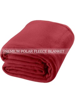 Buy BSB HOME® 220 GSM Premium Plush Double Blanket for Bed, Sofa, Couch, Travel and Camping AC Blanket | 220 x 230 cm | Red | SOLID POLO BLANKET in UAE