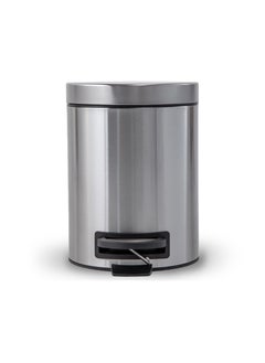 اشتري Ninestars, 5 liter Pedal Operated Stainless Steel Kitchen Trash and Garbage Bin with Soft-Close Lid and Reinforced Pedal for Bathroom, Home and Office. في الامارات